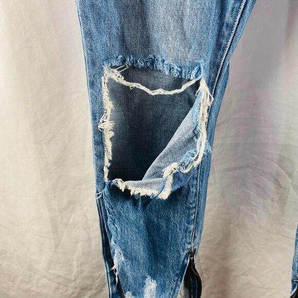 One x One Teaspoon Freebird High Rise Distressed Ankle Zip Medium‎ Wash Size 27 - Picture 4 of 10